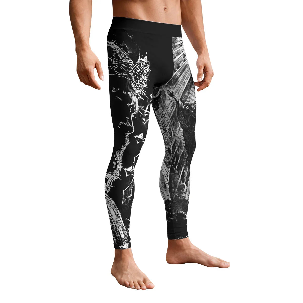 Jesus Is Alive Men's Leggings - front view mockup