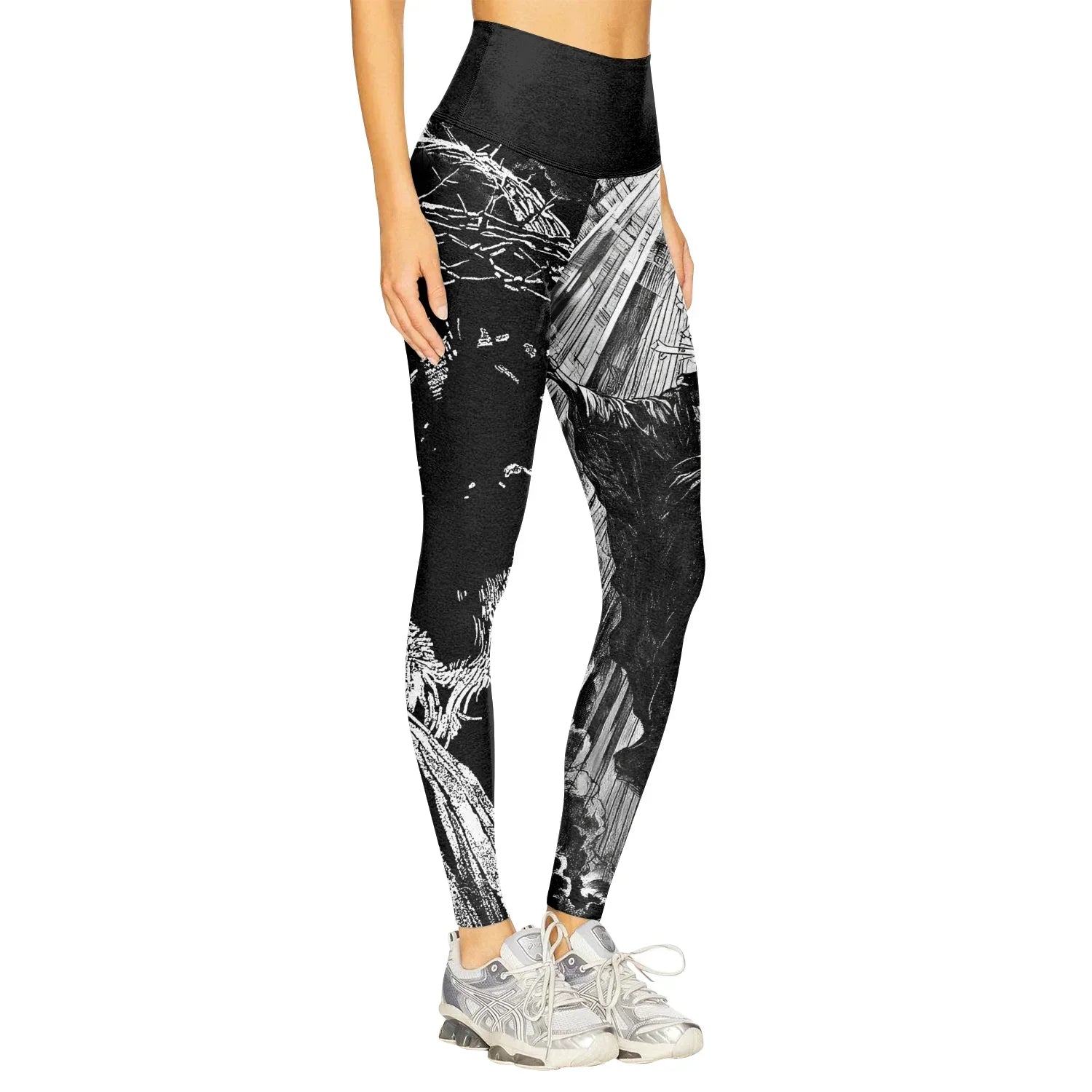 Jesus Is Alive Women's Leggings - right side mockup