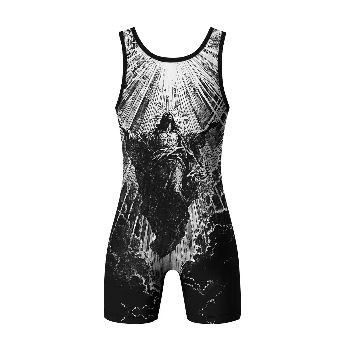 Jesus Is Alive Wrestling Singlet - back view mockup