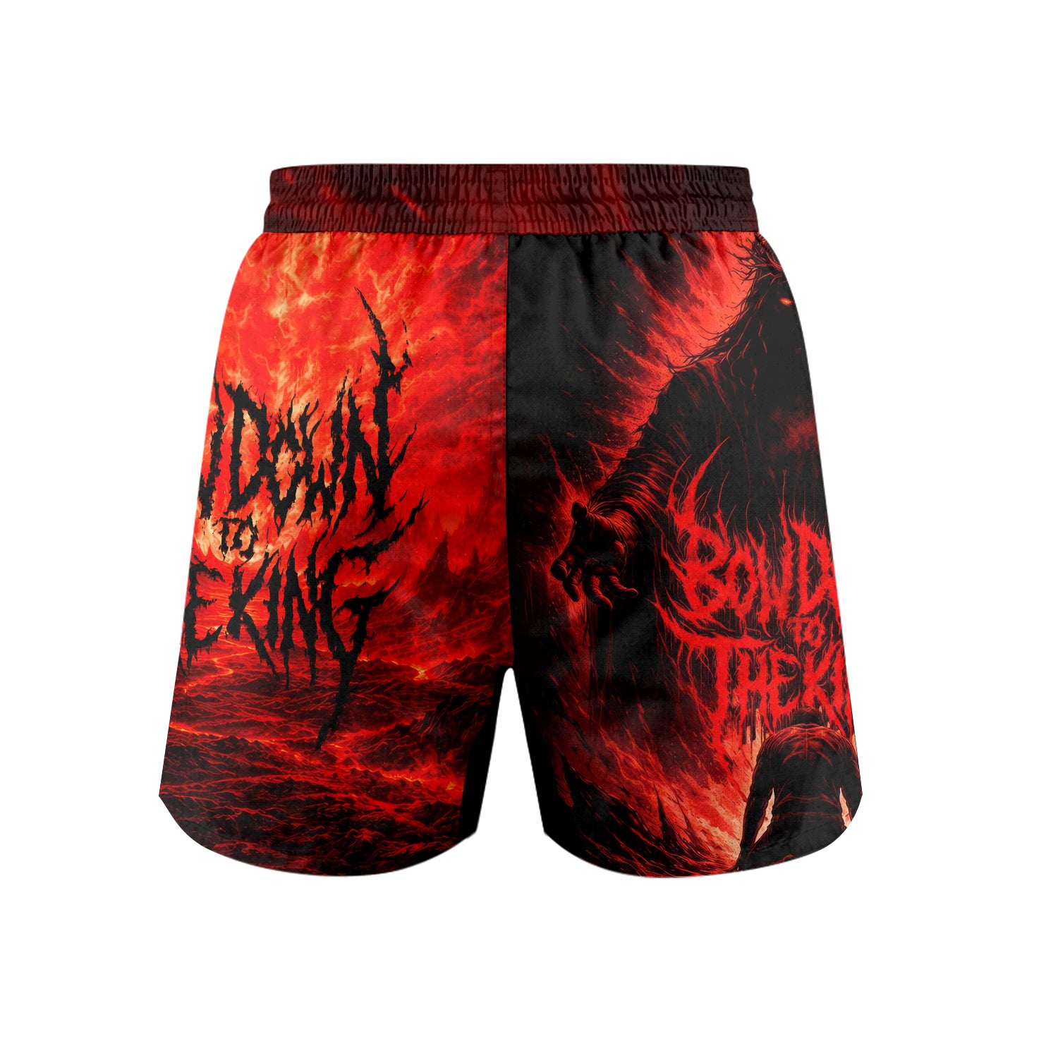 Bow Down To The King Grappling Shorts - back view mockup
