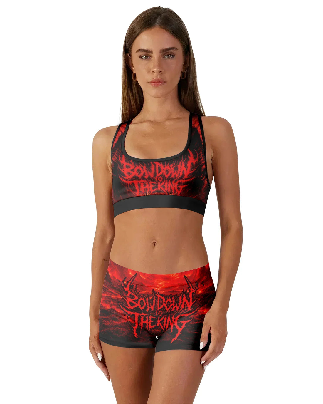 Bow Down To The King Women's Workout Set - front lifestyle view
