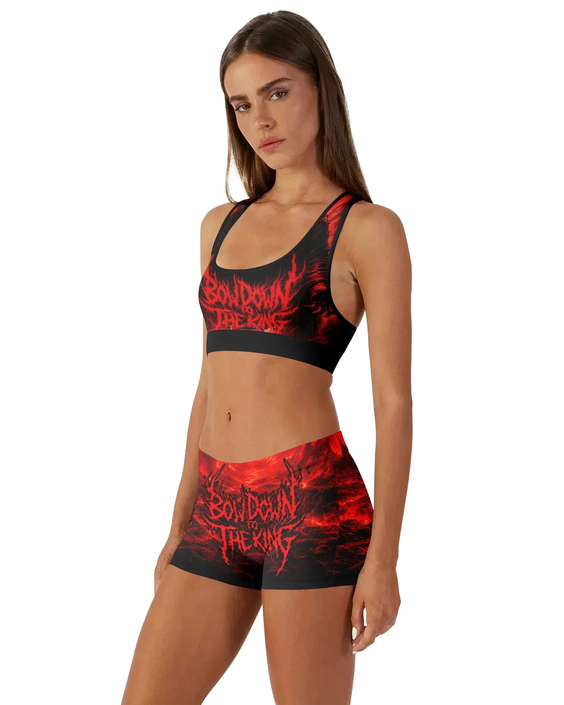 Bow Down To The King Women's Workout Set - front lifestyle view