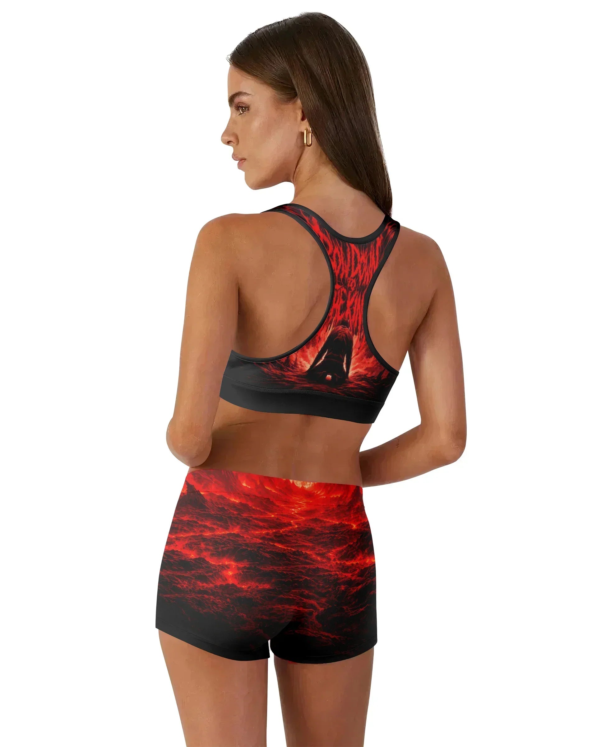 Bow Down To The King Women's Workout Set - back lifestyle view