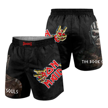 Iron Maiden The Book Of Souls Grappling Shorts - front and back view