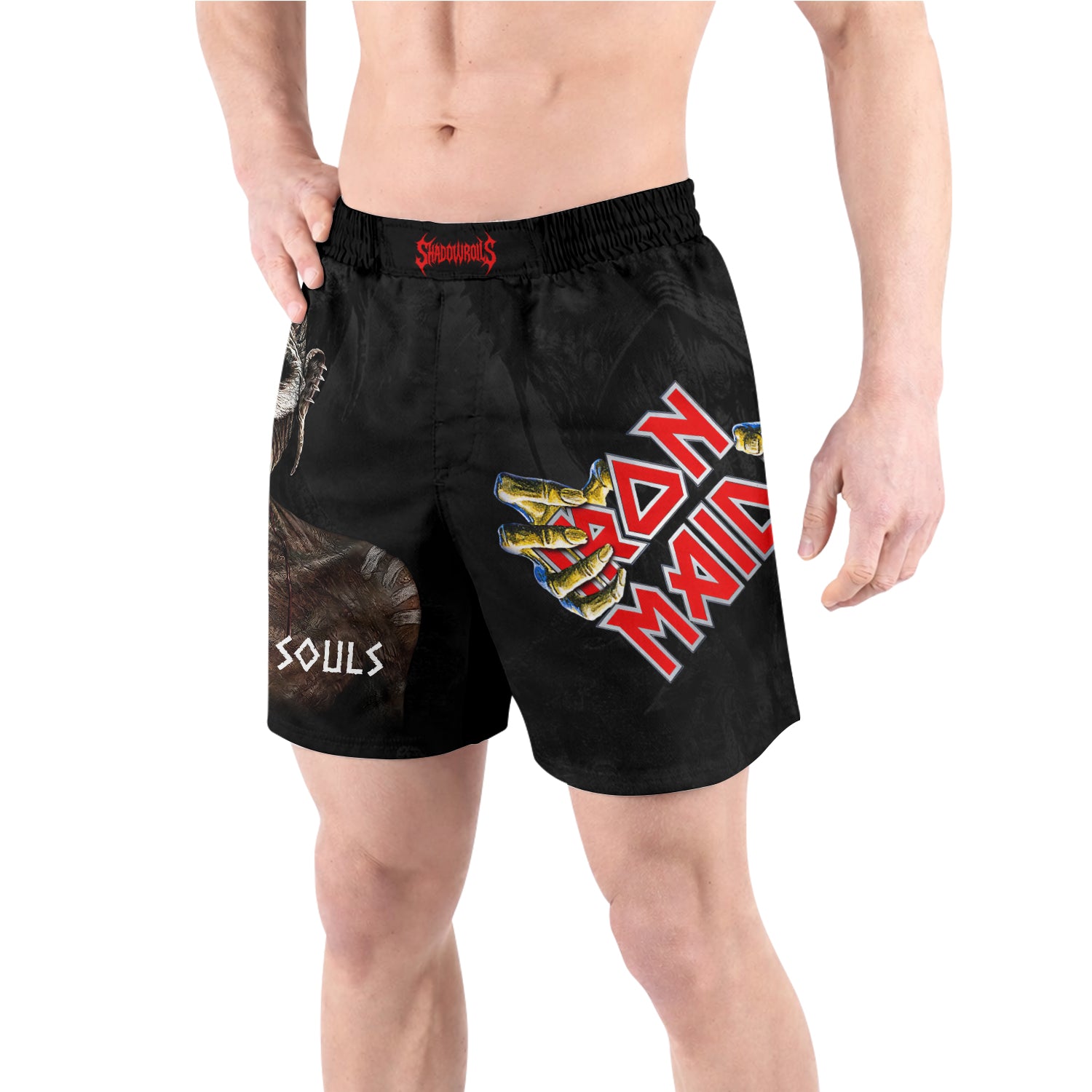 Iron Maiden The Book Of Souls Grappling Shorts - front view lifestyle