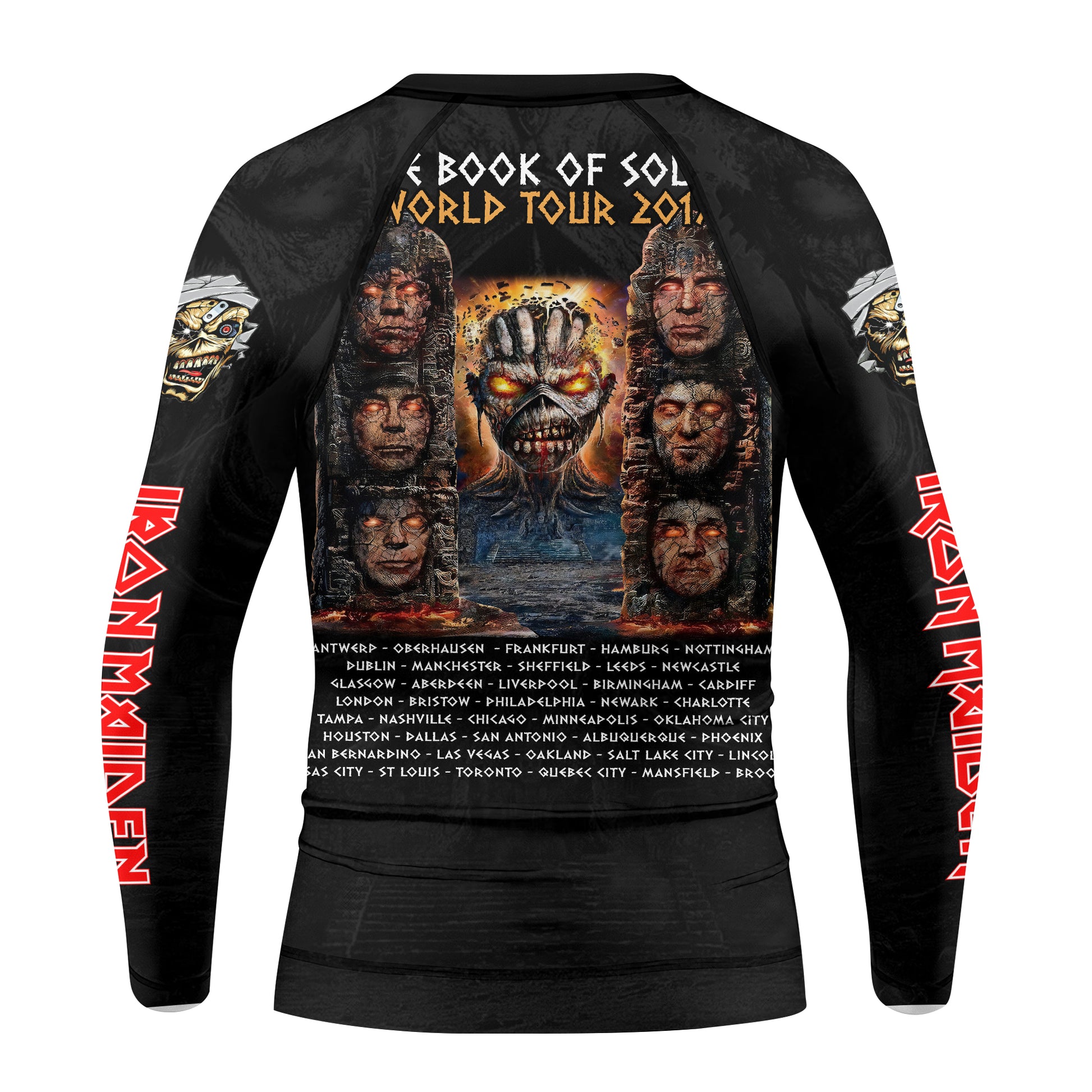 Iron Maiden The Book Of Souls Kids Rash Guard Long Sleeve - back view mockup