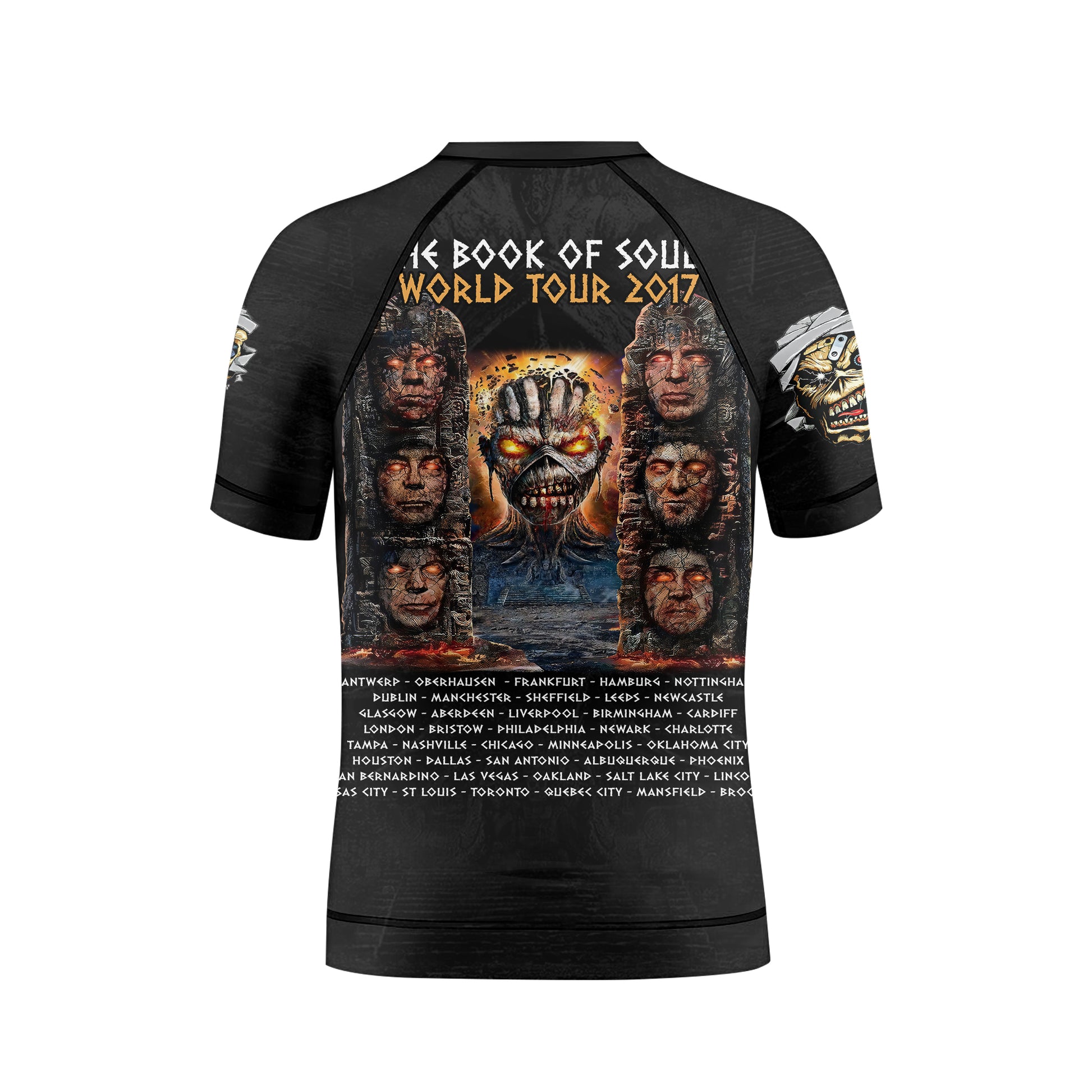 Iron Maiden The Book Of Souls Kids Rash Guard Short Sleeve - back view mockup