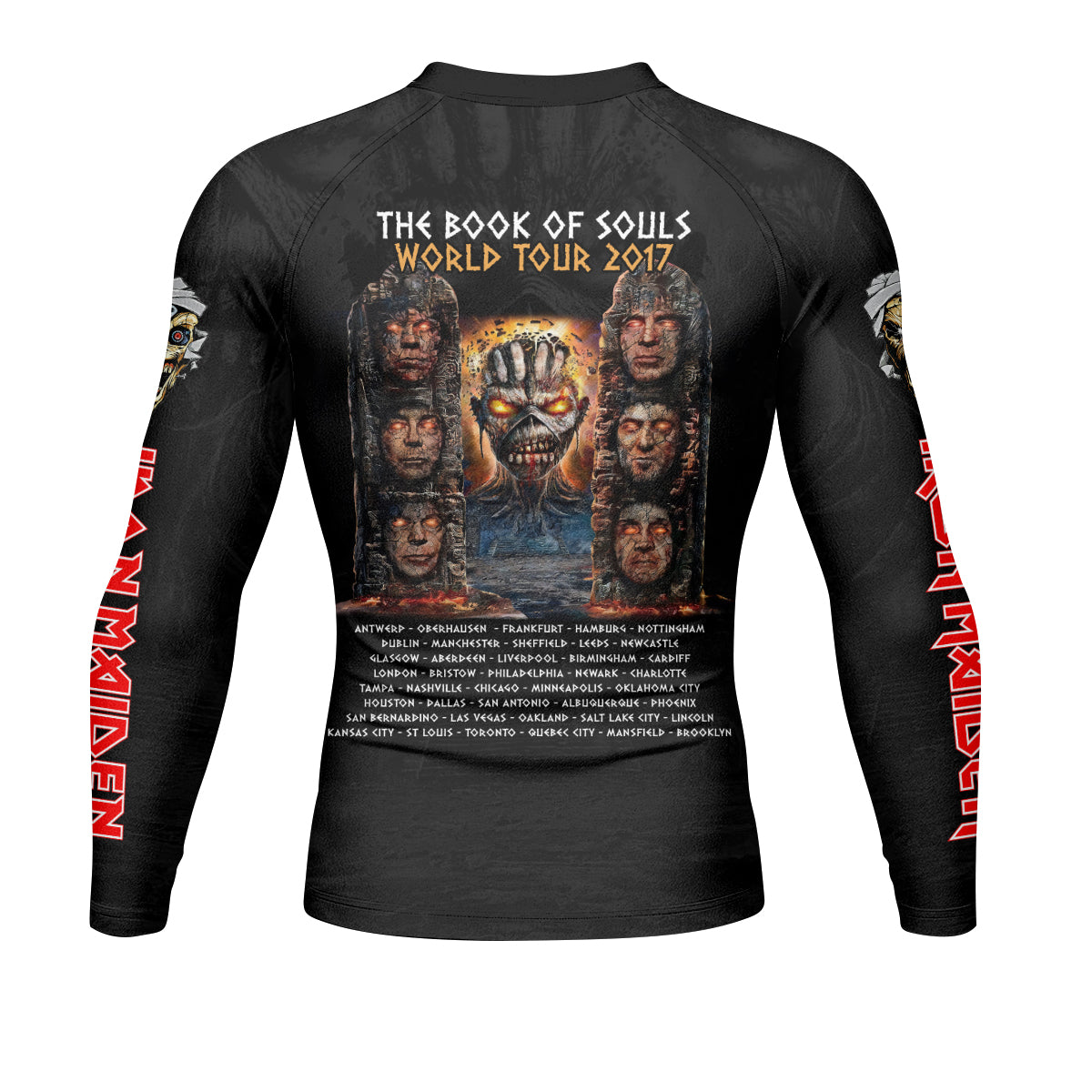 Iron Maiden The Book Of Souls Men's Rash Guard Long Sleeve - back view mockup