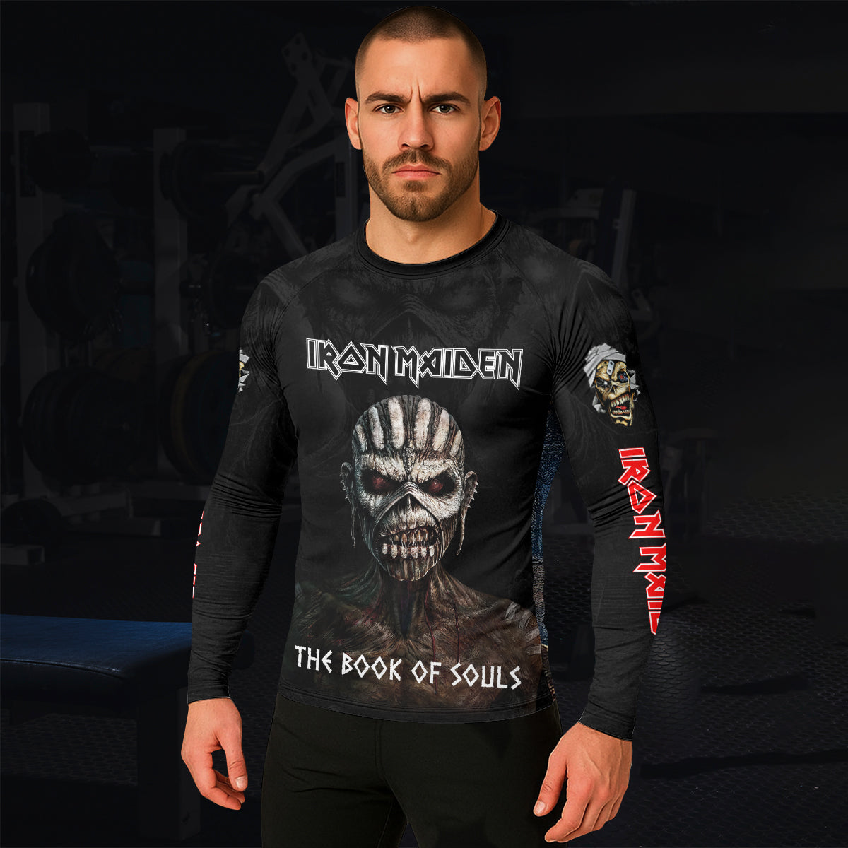 Iron Maiden The Book Of Souls Men's Rash Guard Long Sleeve - lifestyle view