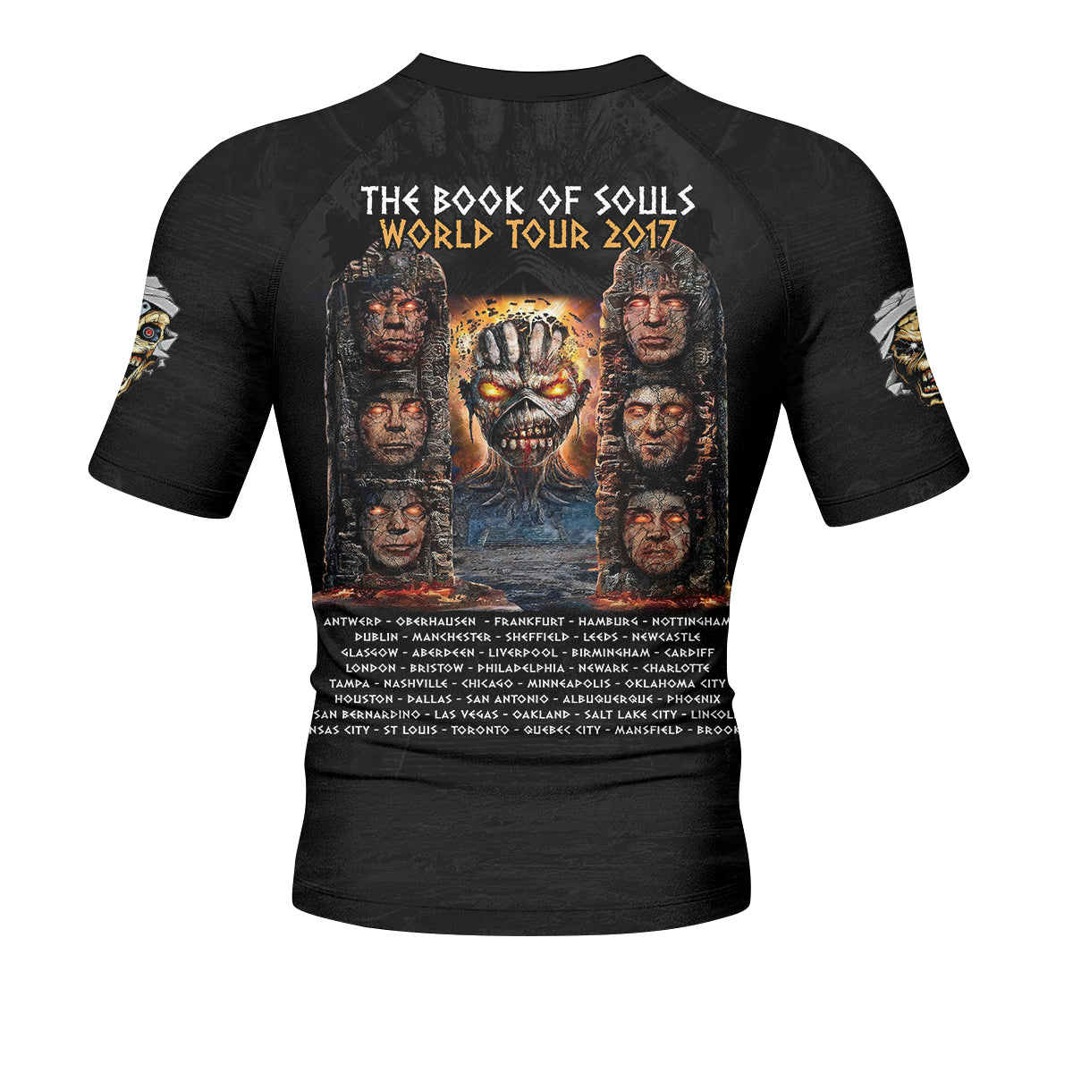 Iron Maiden The Book Of Souls Men's Rash Guard Short Sleeve - back view mockup