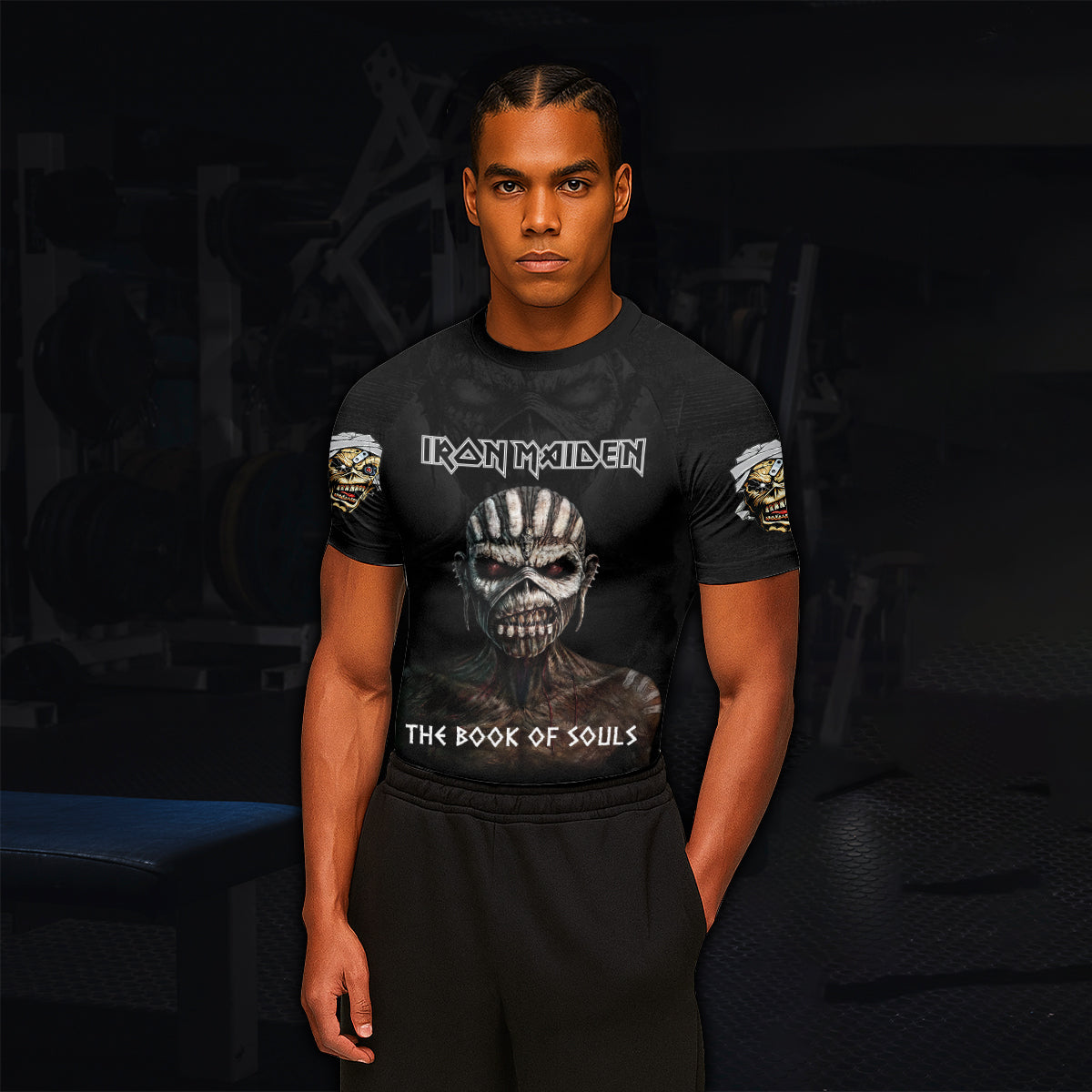 Iron Maiden The Book Of Souls Men's Rash Guard Short Sleeve - lifestyle view
