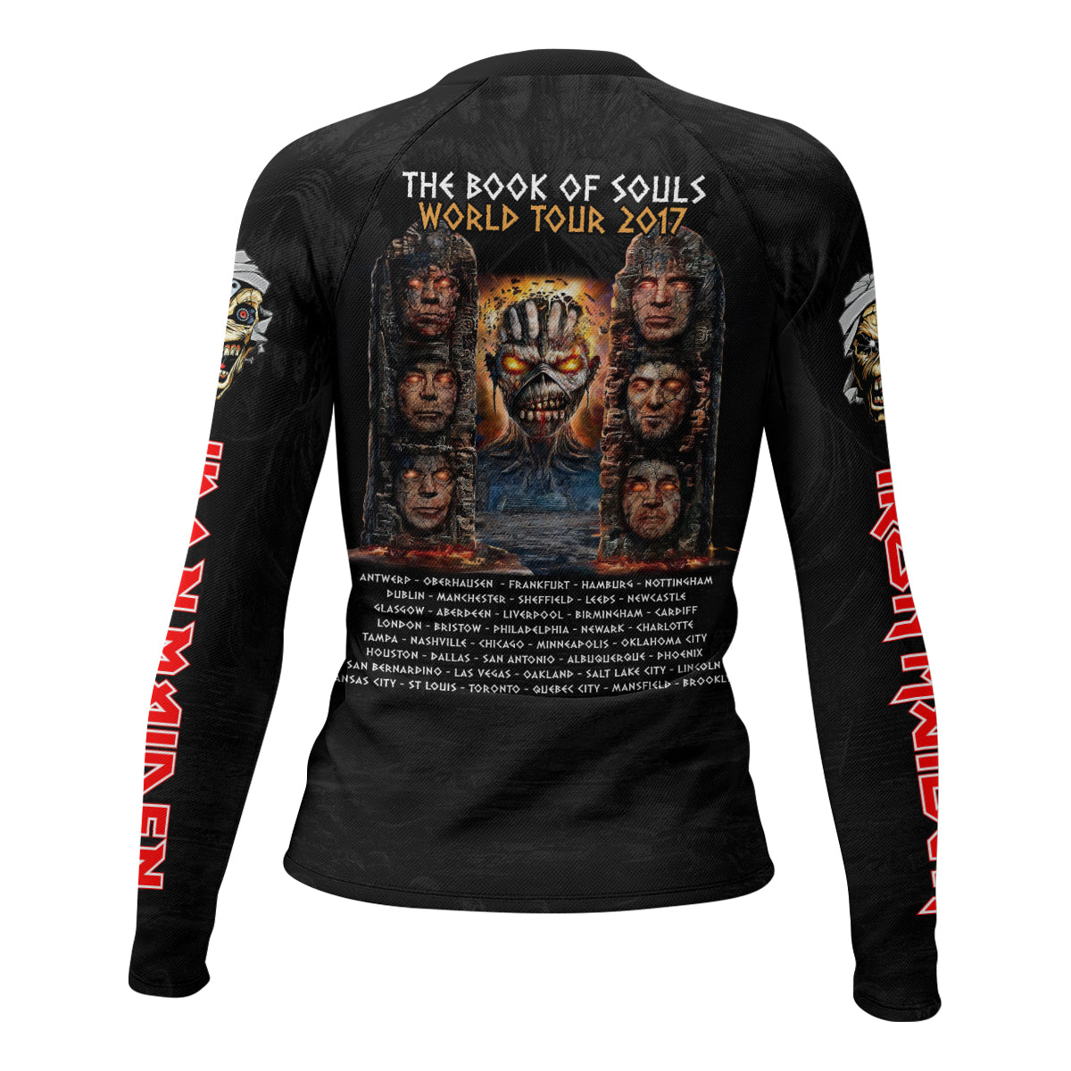 Iron Maiden The Book Of Souls Women's Rash Guard Long Sleeve - back view mockup