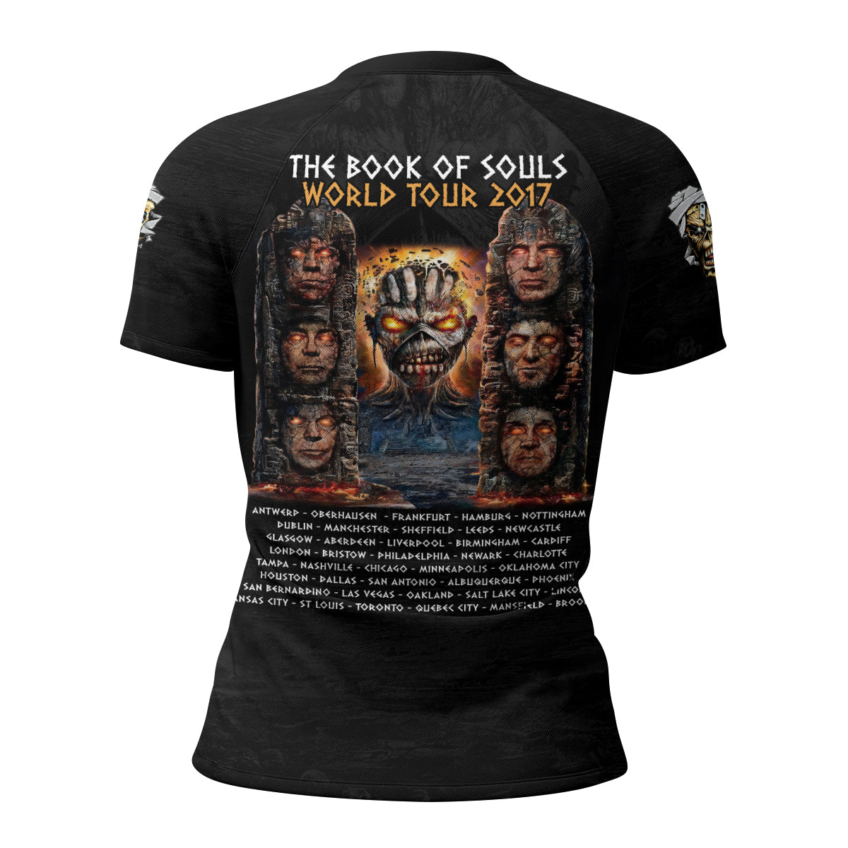 Iron Maiden The Book Of Souls Women's Rash Guard Short Sleeve - back view mockup