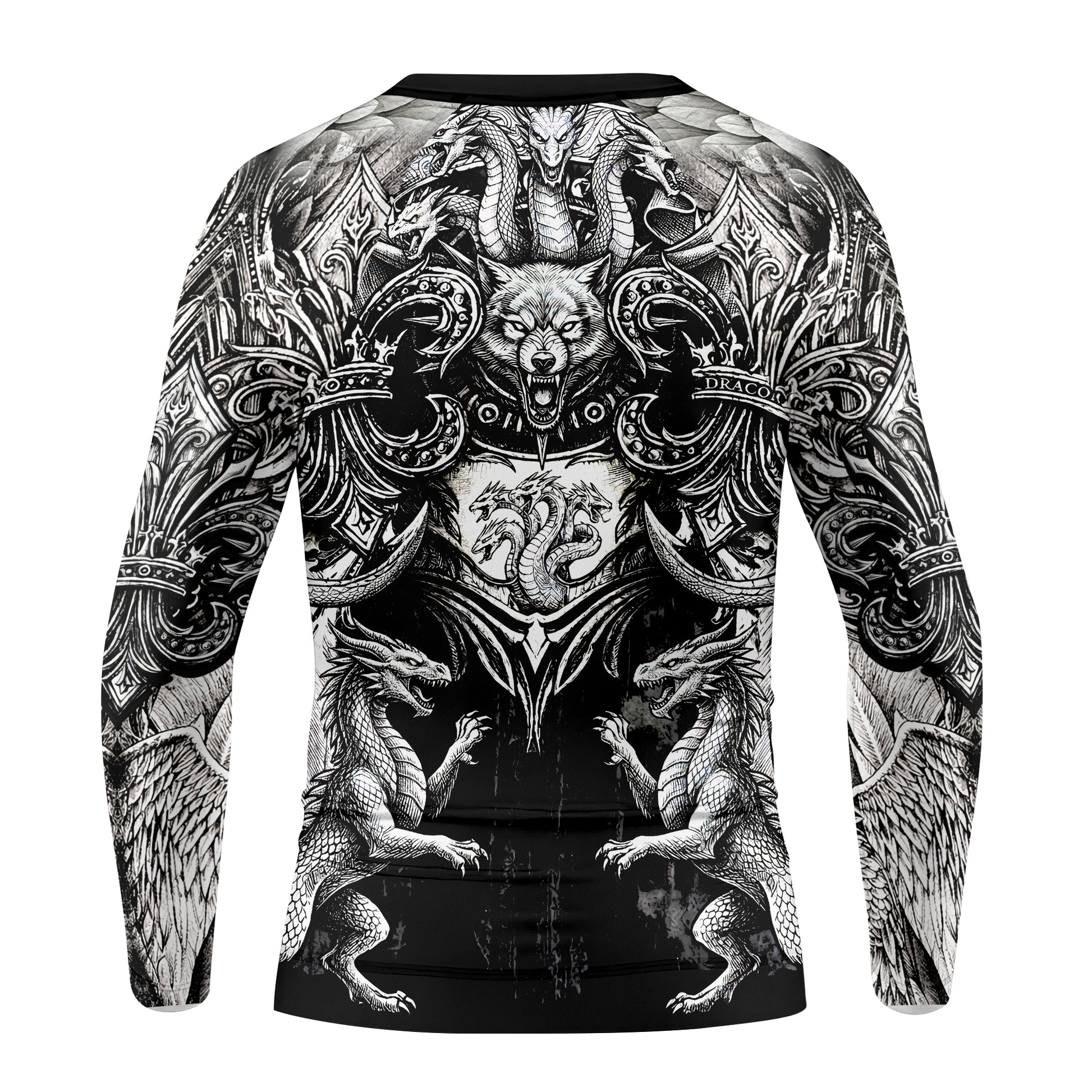 Mythic Beast Dominion Kids Rash Guard Long Sleeve - back view mockup