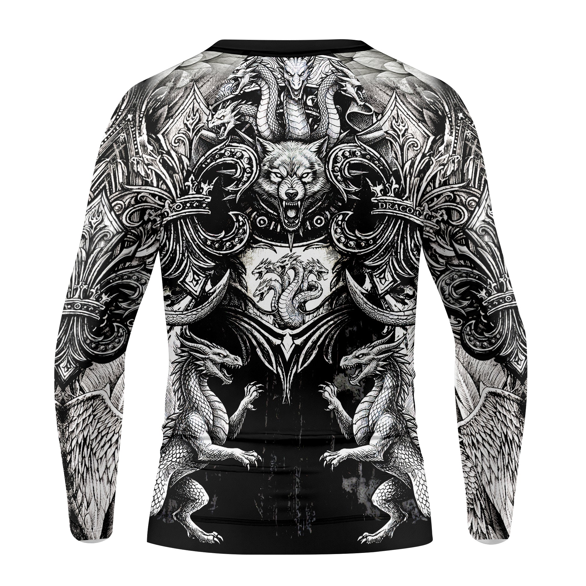 Mythic Beast Dominion Kids Rash Guard Long Sleeve - back view mockup