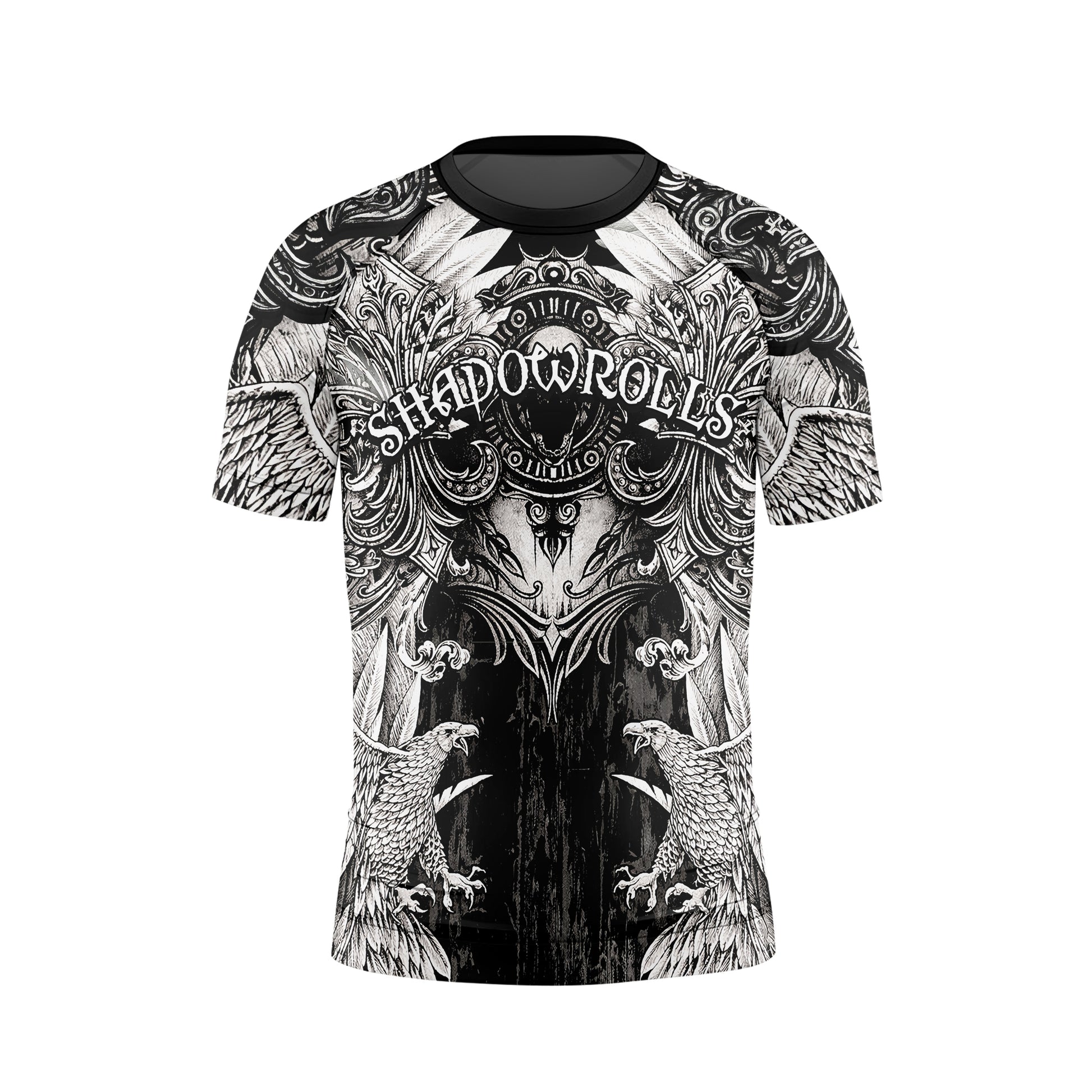 Mythic Beast Dominion Kids Rash Guard Short Sleeve - front view mockup