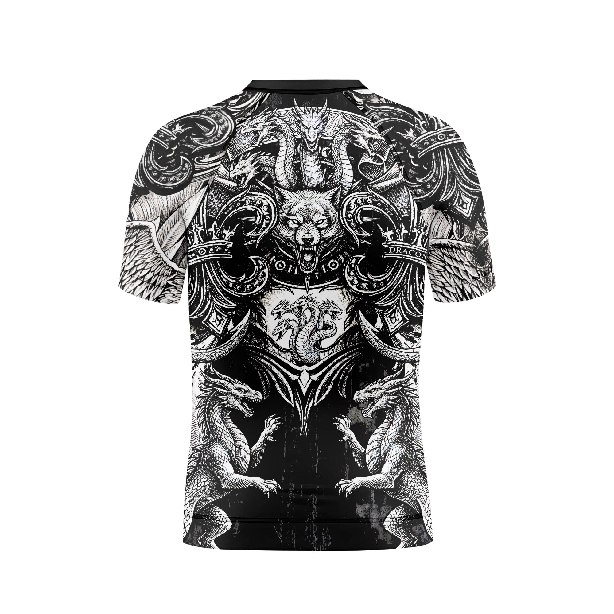 Mythic Beast Dominion Kids Rash Guard Short Sleeve - back view mockup