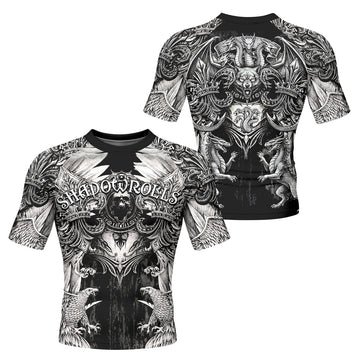 Mythic Beast Dominion Men's Rash Guard Short Sleeve - front and back view