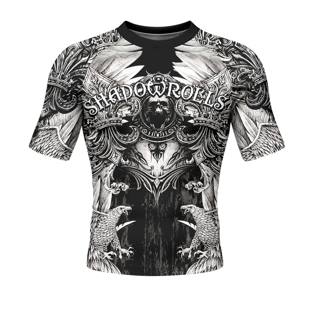 Mythic Beast Dominion Men's Rash Guard Short Sleeve - front and back view