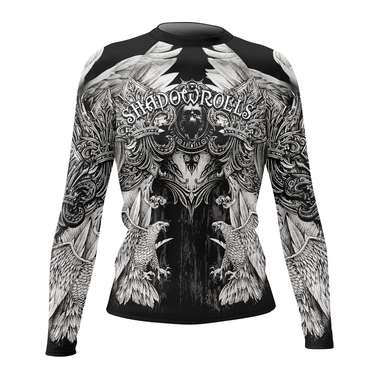 Mythic Beast Dominion Women's Rash Guard Long Sleeve - front view mockup