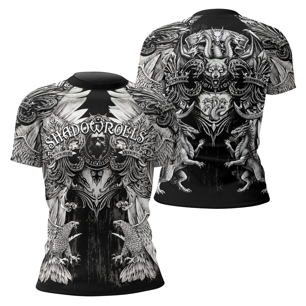 Mythic Beast Dominion Women's Rash Guard Short Sleeve - front and back view