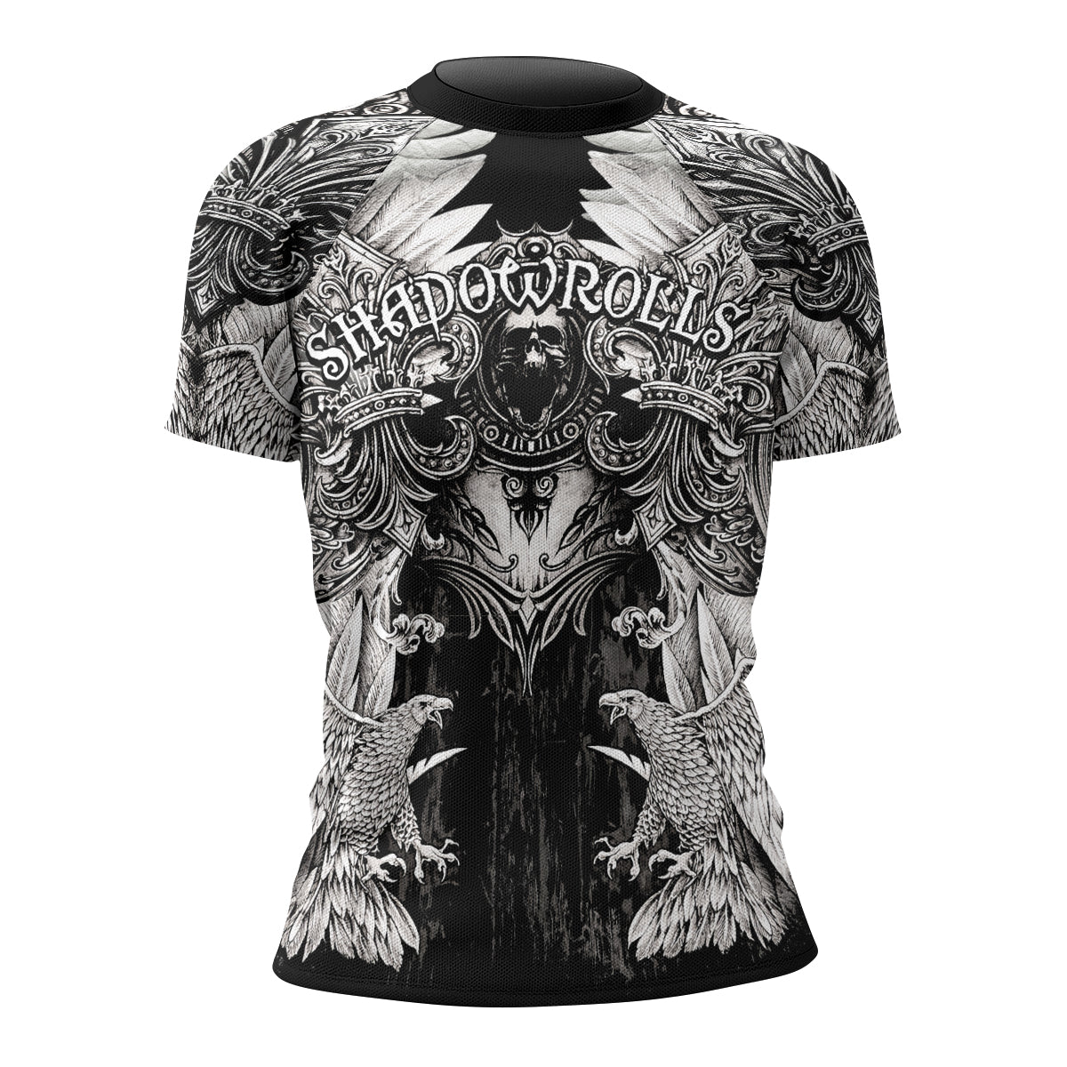 Mythic Beast Dominion Women's Rash Guard Short Sleeve - front view mockup