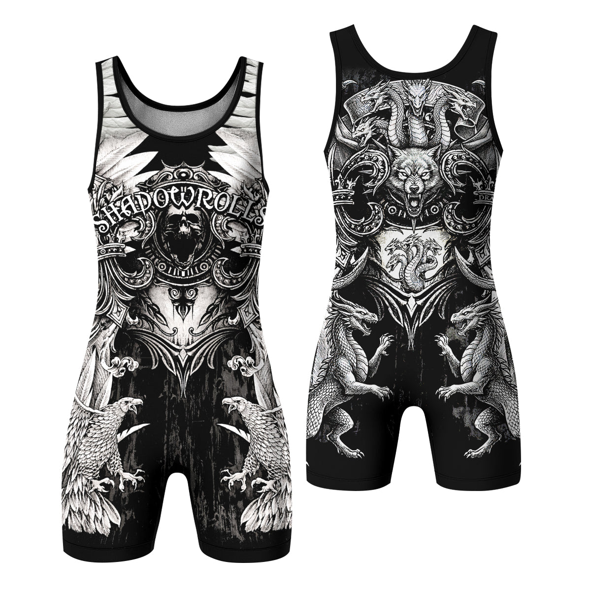 Mythic Beast Dominion Wrestling Singlet - front and back view
