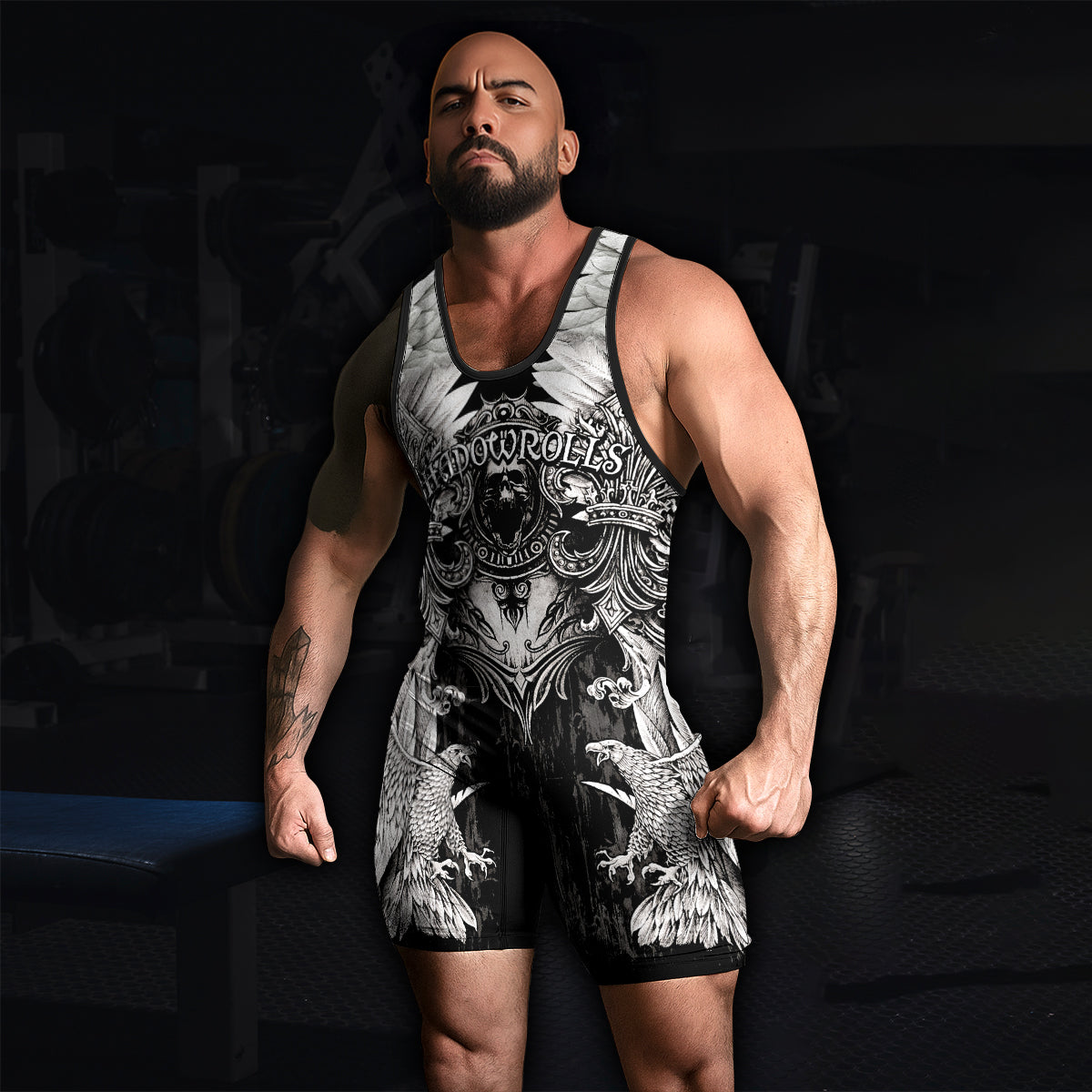 Mythic Beast Dominion Wrestling Singlet - men's lifestyle view