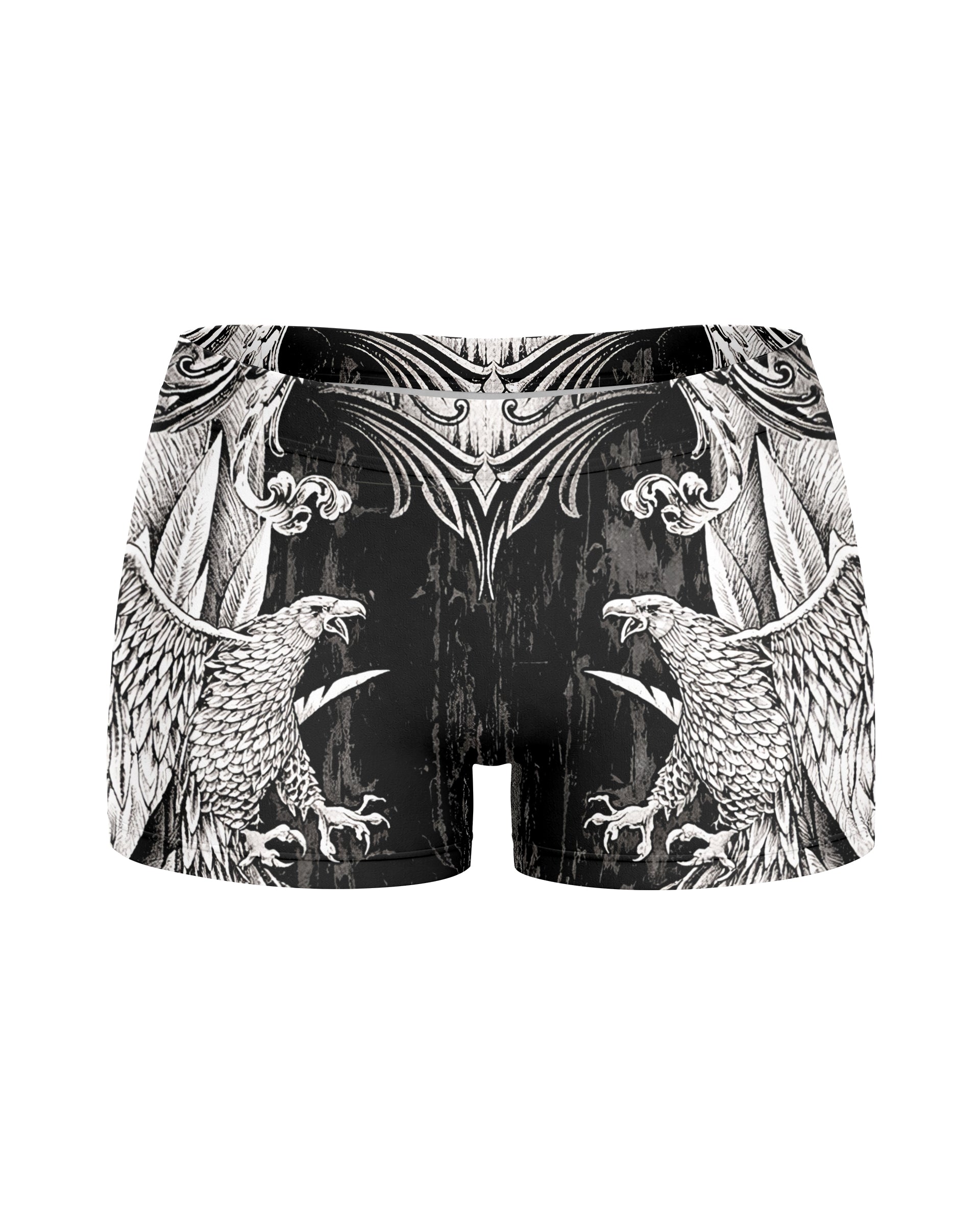 Mythic Beast Dominion Women's Yoga Shorts - front view mockup