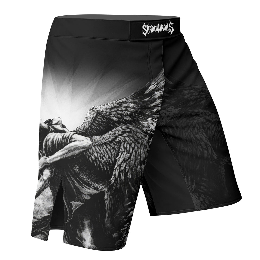Shadowrolls Dark Angel Fight Shorts - right side mockup