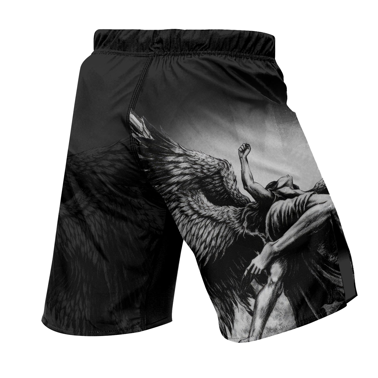Shadowrolls Dark Angel Fight Shorts - back view mockup