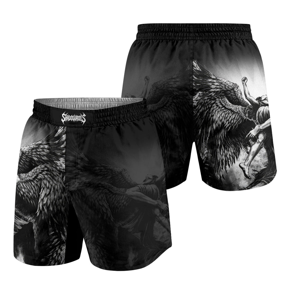 Shadowrolls Dark Angel Grappling Shorts - front and back view