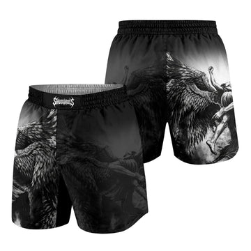 Shadowrolls Dark Angel Grappling Shorts - front and back view