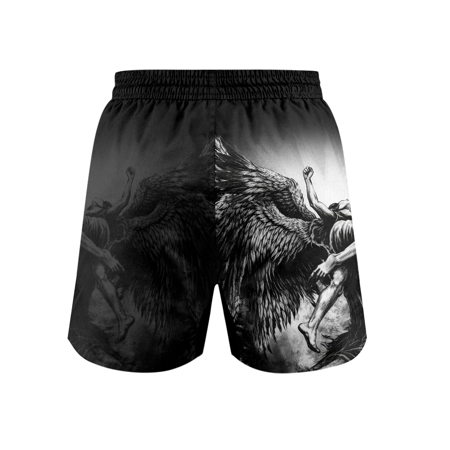 Shadowrolls Dark Angel Grappling Shorts - back view mockup