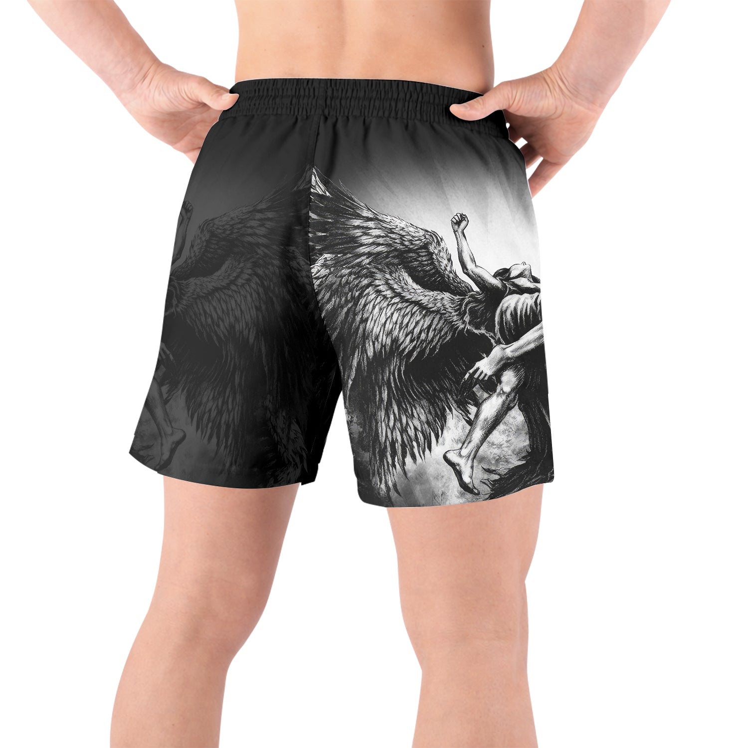Shadowrolls Dark Angel Grappling Shorts - back view lifestyle