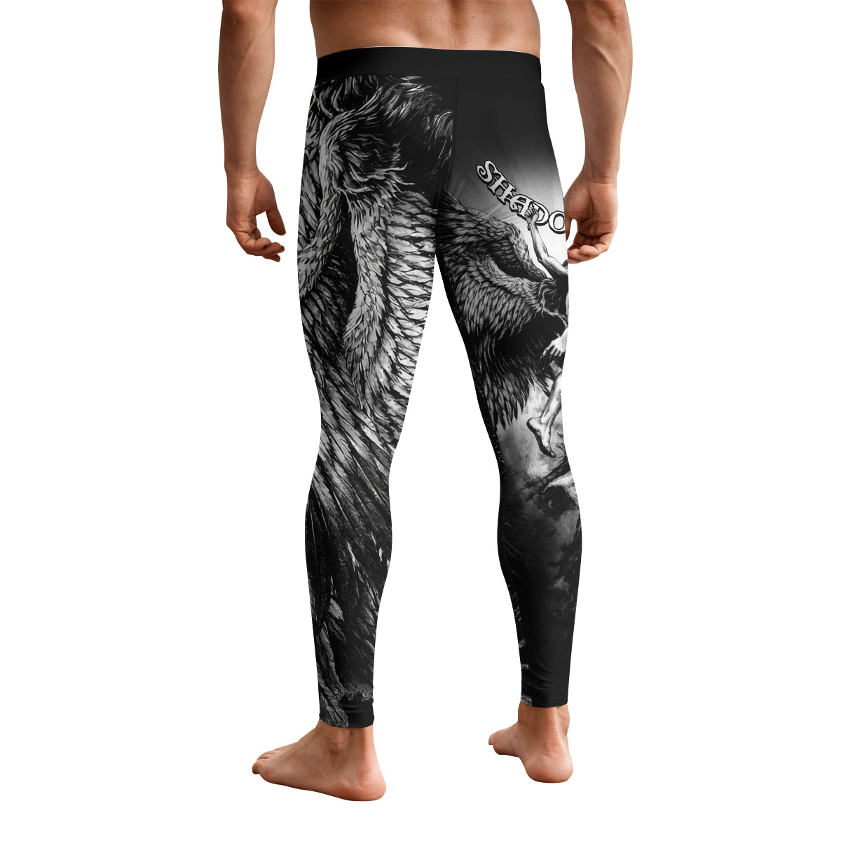 Shadowrolls Dark Angel Men's Leggings - back view mockup