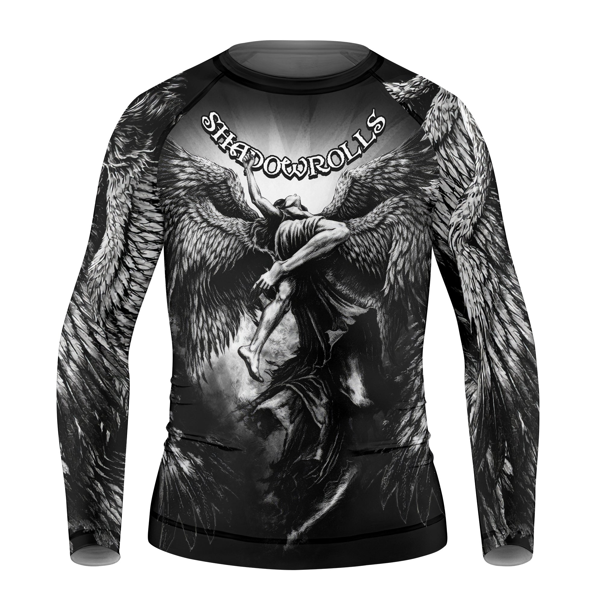 Shadowrolls Dark Angel Kids Rash Guard Long Sleeve - front view mockup