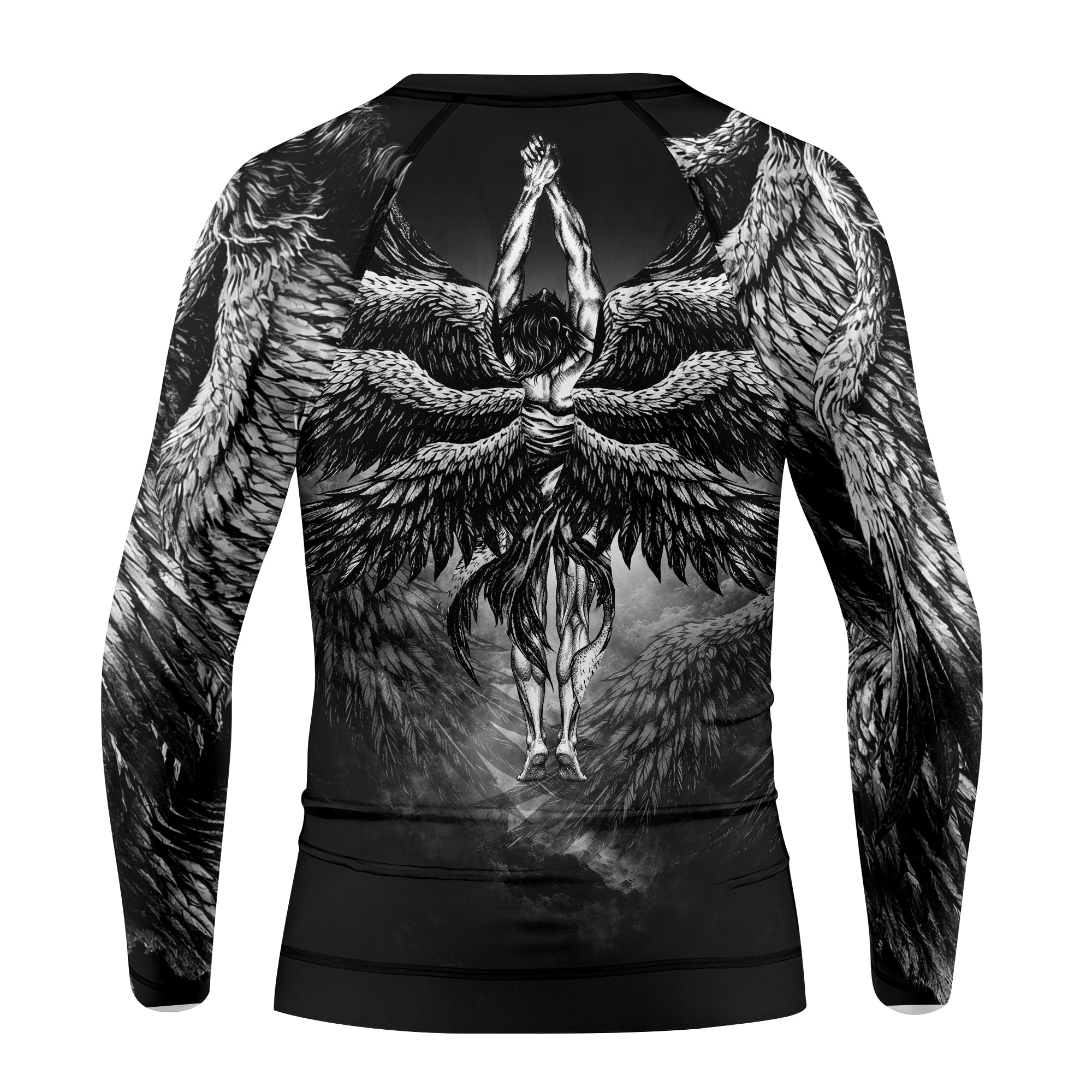 Shadowrolls Dark Angel Kids Rash Guard Long Sleeve - back view mockup