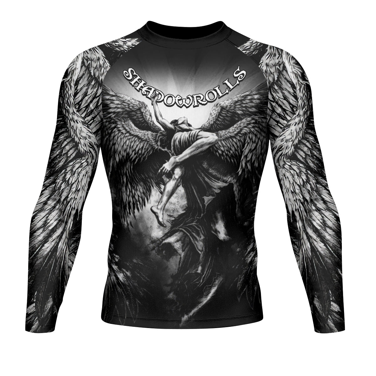 Shadowrolls Dark Angel Men's Rash Guard Long Sleeve - front view mockup