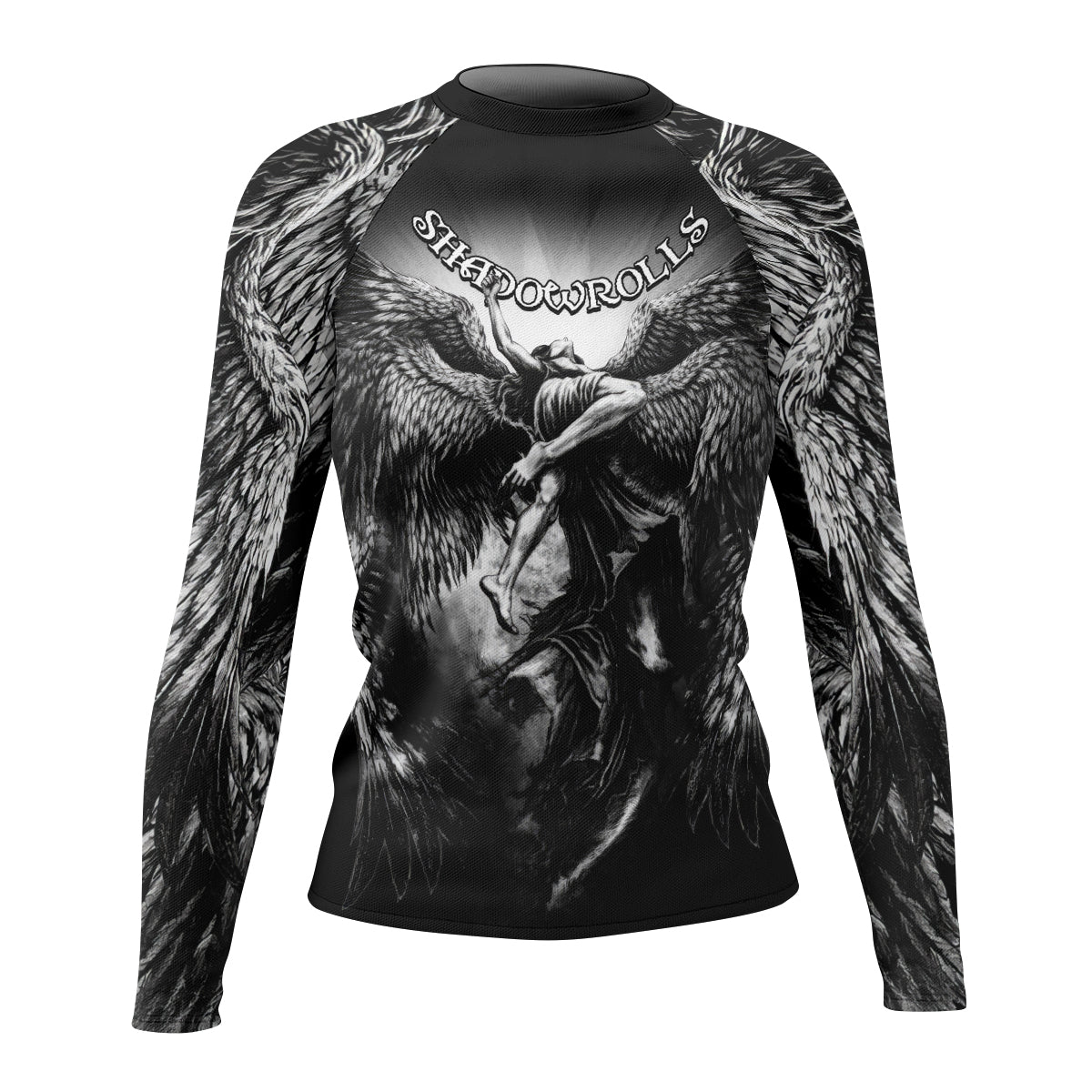 Shadowrolls Dark Angel Women's Rash Guard Long Sleeve - front view mockup