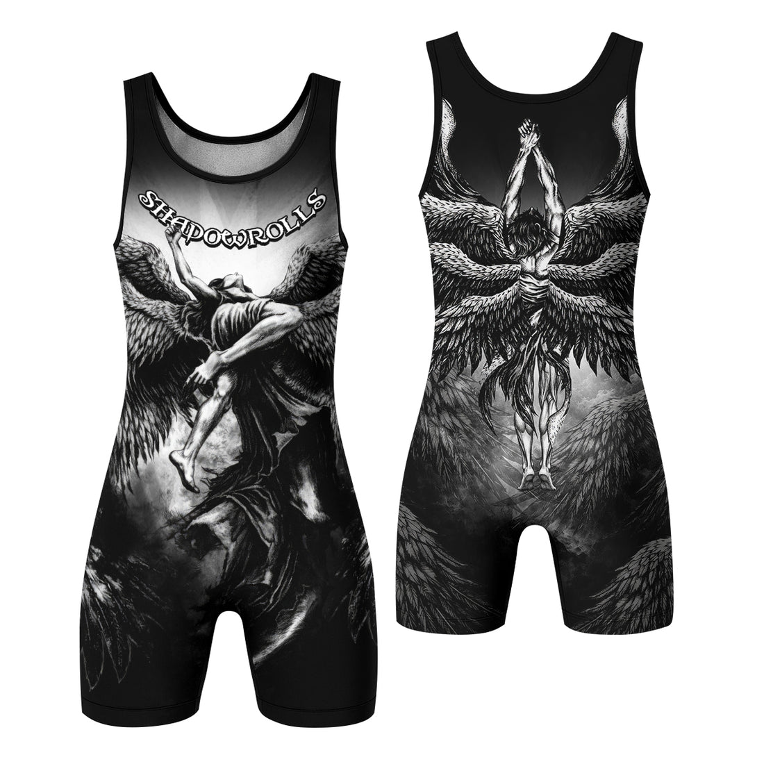 Shadowrolls Dark Angel Wrestling Singlet - front and back view