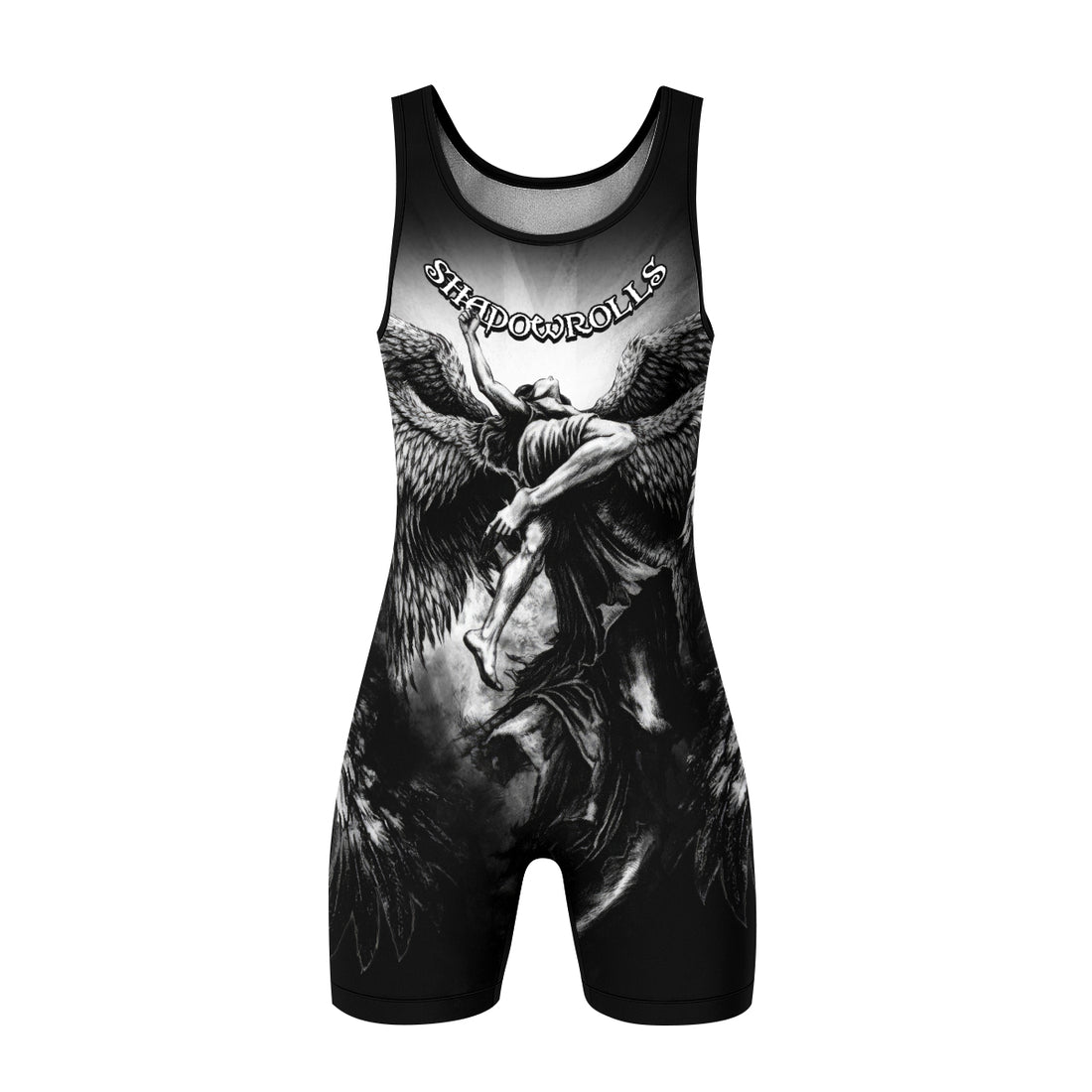 Shadowrolls Dark Angel Wrestling Singlet - front and back view