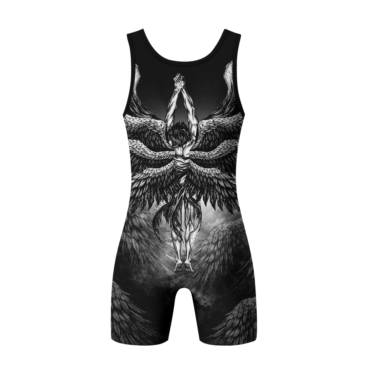 Shadowrolls Dark Angel Wrestling Singlet - back view mockup