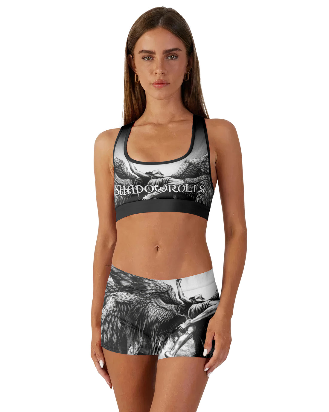 Shadowrolls Dark Angel Women's Workout Set - front lifestyle view