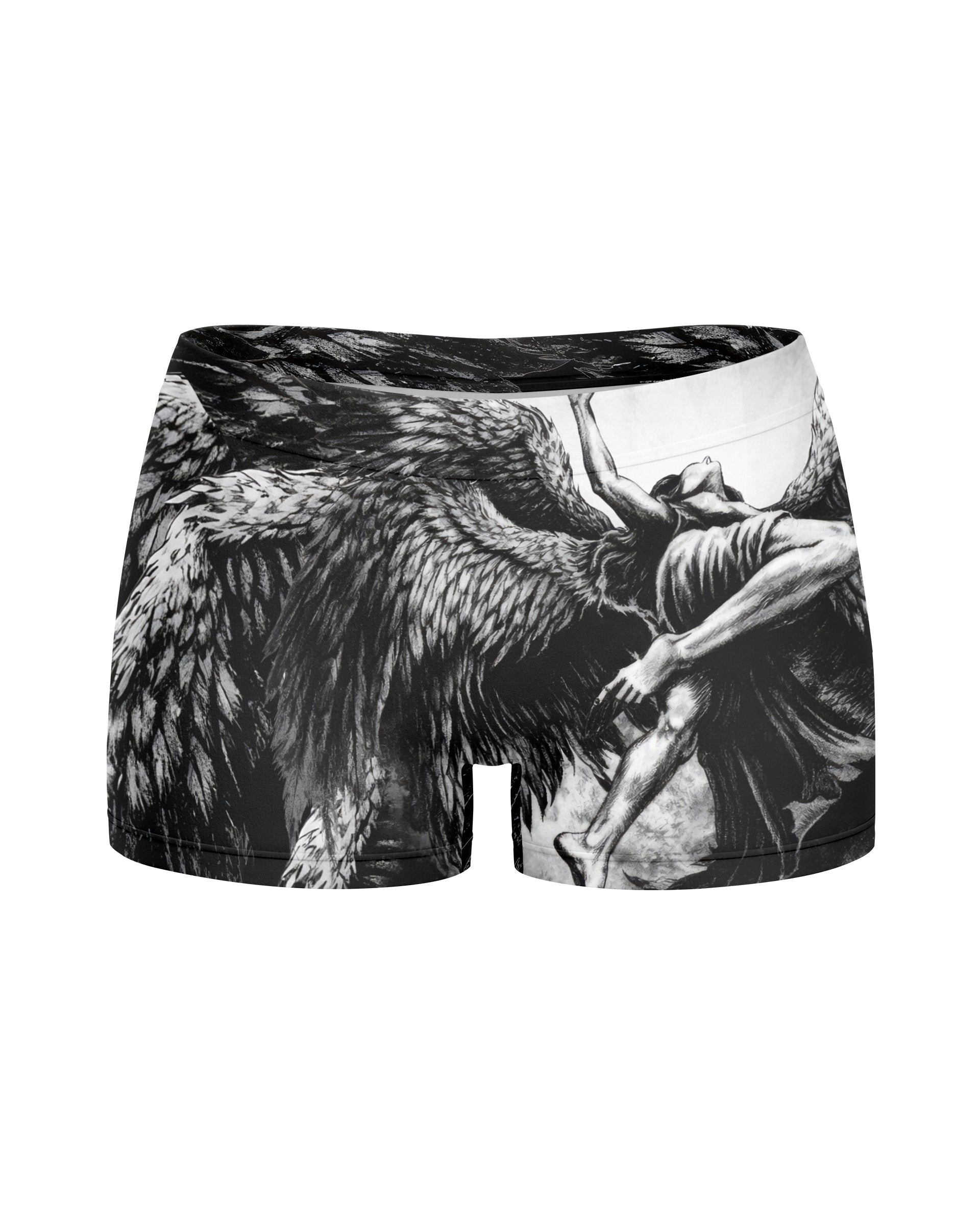 Shadowrolls Dark Angel Women's Yoga Shorts - front view mockup