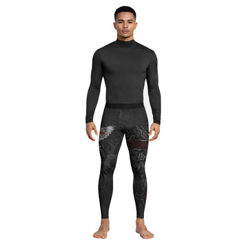 Gothic Spine Wings Men's Leggings - lifestyle view