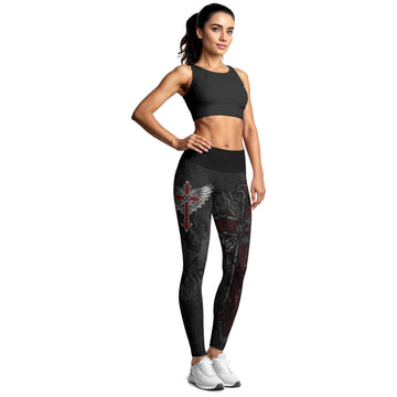 Gothic Spine Wings Women's Leggings - lifestyle view