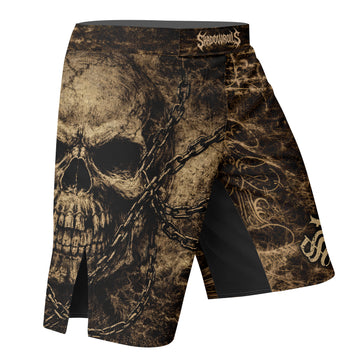Shadowrolls Skull Chain Fight Shorts - right side mockup