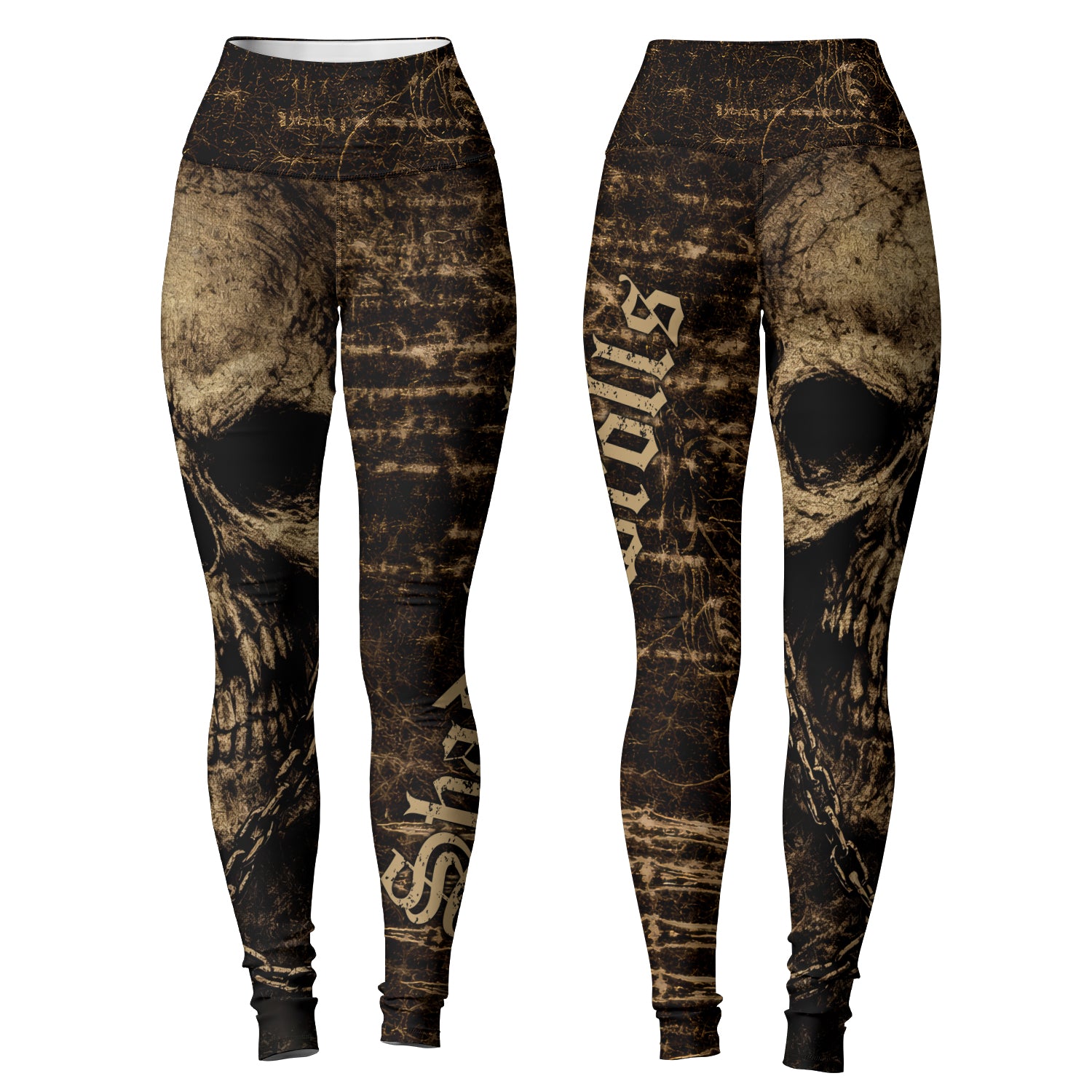 Shadowrolls Skull Chain Women's Leggings - front and back view