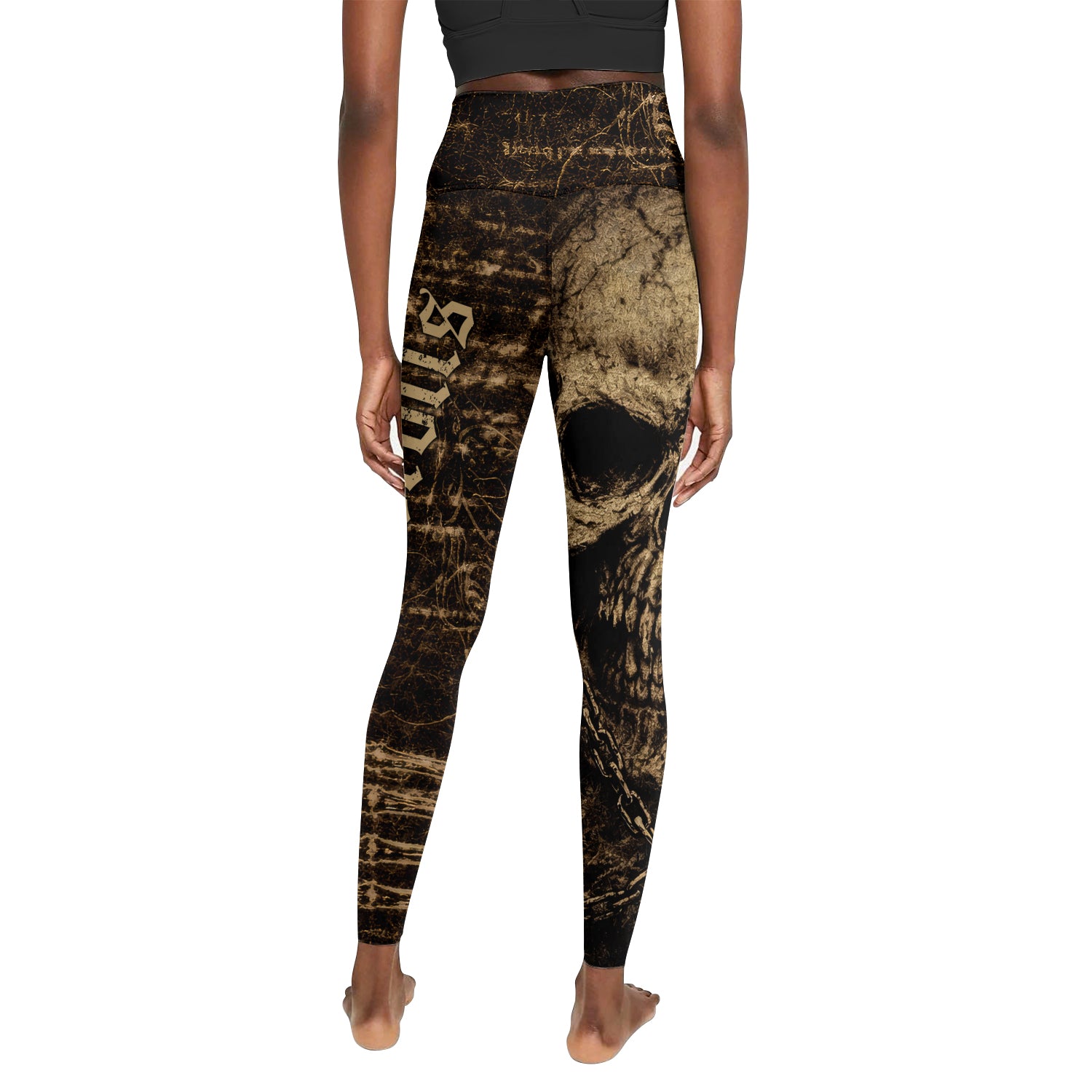 Shadowrolls Skull Chain Women's Leggings - back view mockup